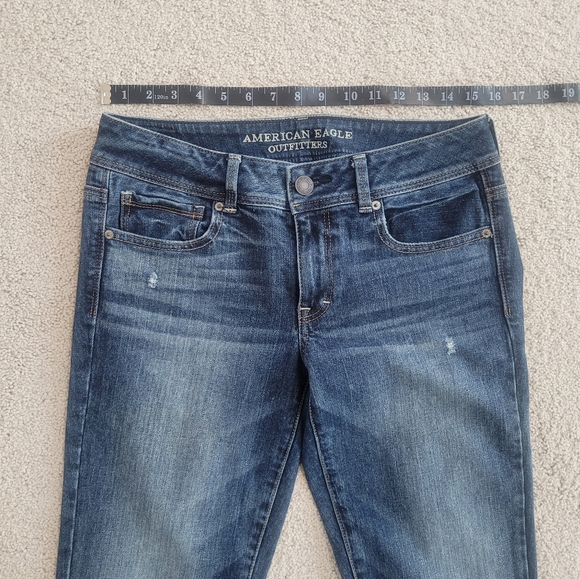 American Eagle Women's Blue Kick Boot Stretch Jeans Size 8 L - Picture 6 of 8